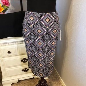 LuLaRoe Cassie Multi Gray Aztec Pencil Skirt - XS